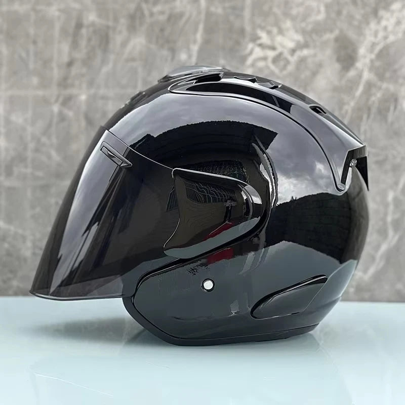 RAM5 Glossy Black – Casque Jet Moto