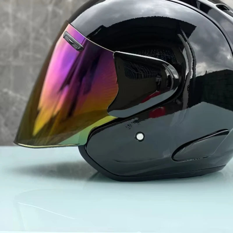 RAM5 Glossy Black – Casque Jet Moto