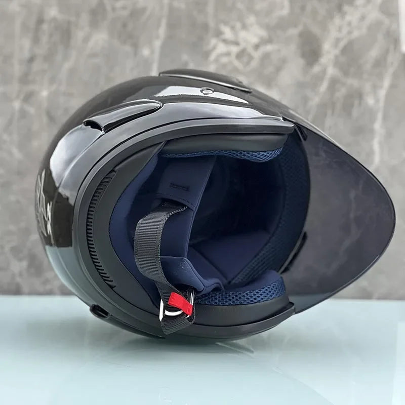 RAM5 Glossy Black – Casque Jet Moto