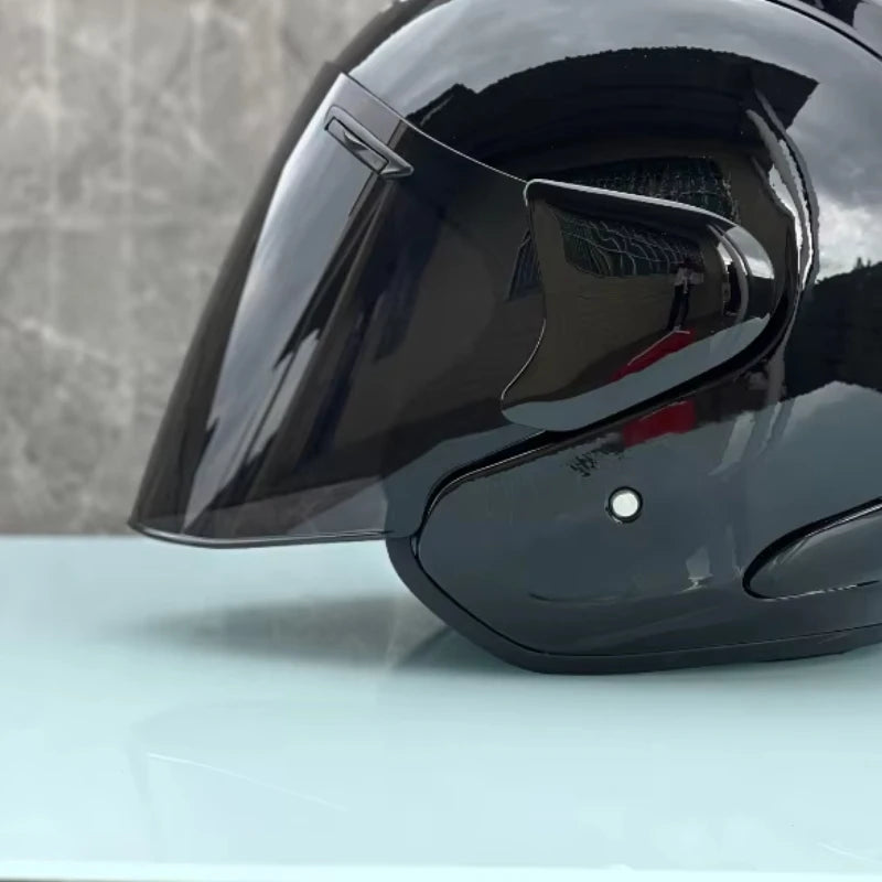RAM5 Glossy Black – Casque Jet Moto