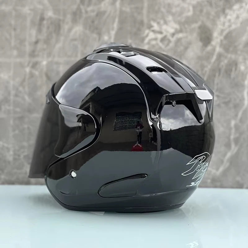 RAM5 Glossy Black – Casque Jet Moto