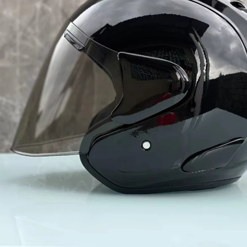 RAM5 Glossy Black – Casque Jet Moto