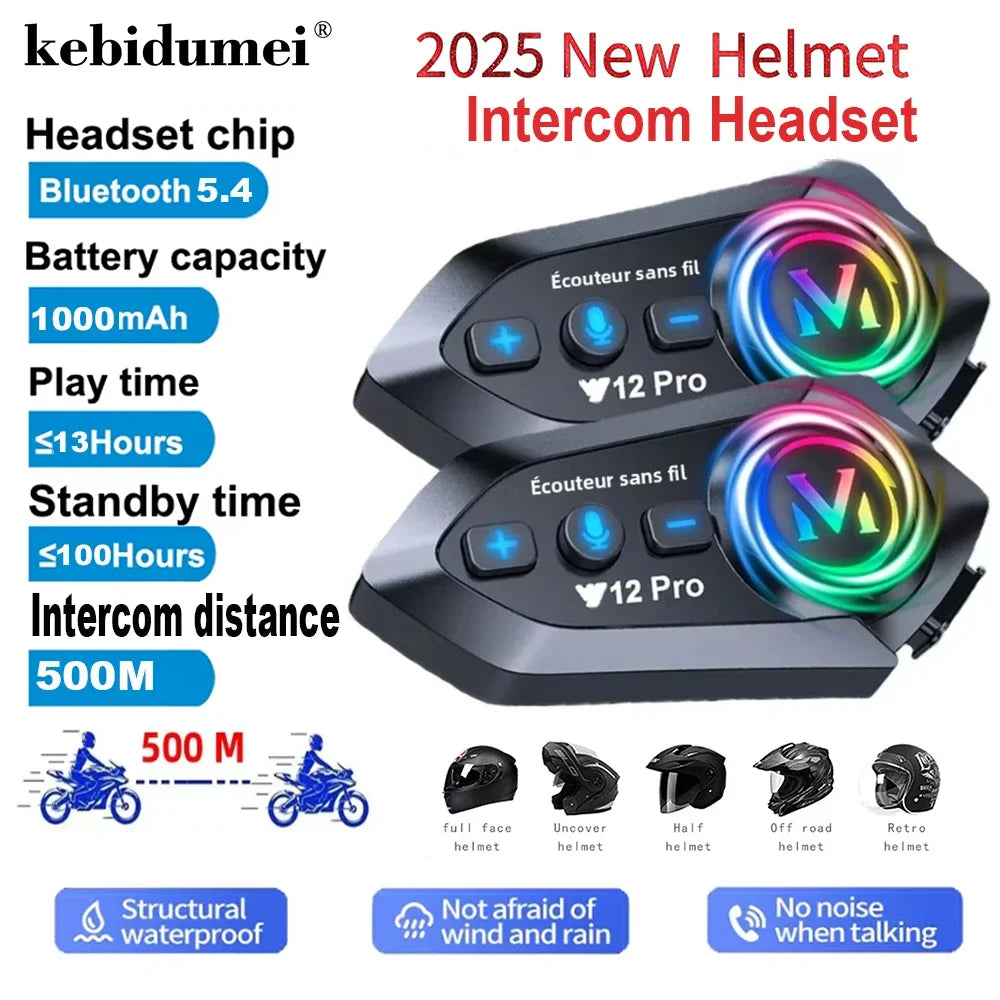 Y12 Pro – Intercom Moto Bluetooth | Appels, Musique & Radio FM