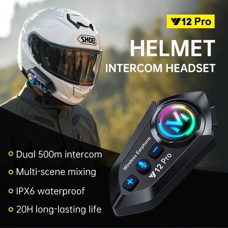 Y12 Pro – Intercom Moto Bluetooth | Appels, Musique & Radio FM