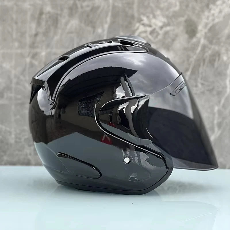 RAM5 Glossy Black – Casque Jet Moto