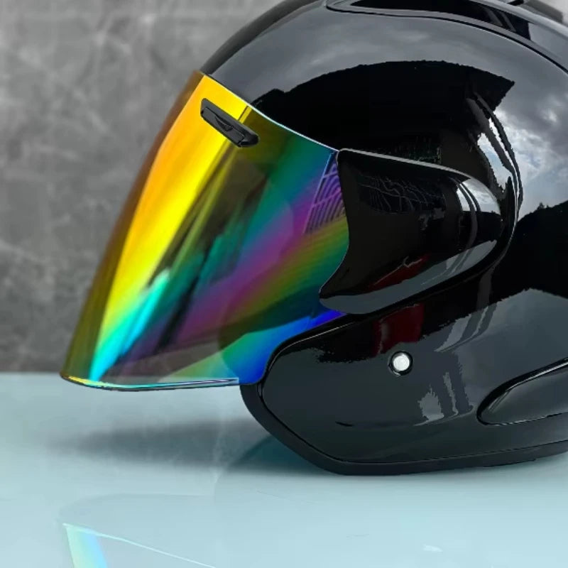 RAM5 Glossy Black – Casque Jet Moto