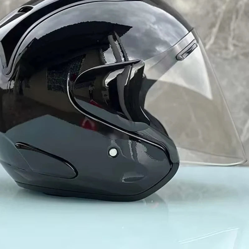 RAM5 Glossy Black – Casque Jet Moto